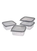 ⁦طقم حاويات لتخزين الطعام مع غطاء رمادي 4 x 600 ml⁩ - الصورة ⁦2⁩