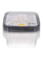 ⁦طقم حاويات لتخزين الطعام مع غطاء رمادي 4 x 600 ml⁩ - الصورة ⁦5⁩