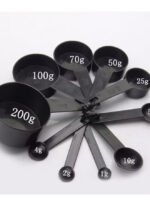 أكواب قياس بلاستيكية مكونة من 10 قطع أسود 200 جرام أسود 200جرام