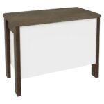 وعاء للتخزين، أبيض مع إطار الجوز -h 48 cm x w 65 cm x d 35.5 cm