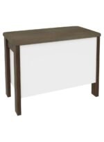 وعاء للتخزين، أبيض مع إطار الجوز -h 48 cm x w 65 cm x d 35.5 cm
