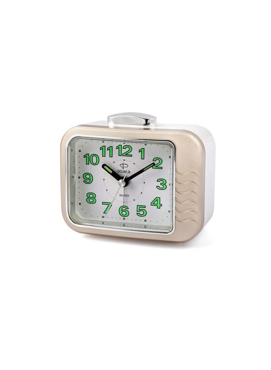 12345678CLOCKR52-2 ساعة منبه مربعة باللون الذهبي والأبيض - الصورة 1