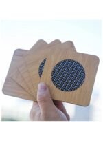 ⁦قاعدة اكواب من الخيزران الطبيعي 100%، حصيرة اكواب معزولة غير قابلة للانزلاق للمنزل والمكتب (مجموعة من 4 قطع)⁩ - الصورة ⁦3⁩