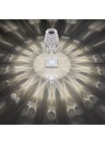 ⁦مصباح طاولة كريستالي يمكن التحكم فيه باللمس مع منافذ شحن USB مزدوجة شفاف 12x12x26سنتيمتر⁩ - الصورة ⁦2⁩