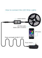 ⁦شريط إضاءة LED ذكي RGB DC12V 5050 RGB LED شرائط الإضاءة الخلفية الخفيفة التحكم عن طريق التطبيق مقاوم للماء 12 فولت⁩ - الصورة ⁦2⁩