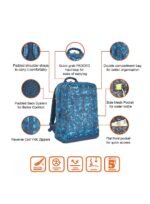 ⁦حقيبة ظهر Wildcraft 34.5 لتر Evo 1 سلكية كاجوال باللون الأزرق (12277_Wireframe_Blue)(الارتفاع × العرض × العمق: 18 × 13 × 9) (بوصة)⁩ - الصورة ⁦5⁩