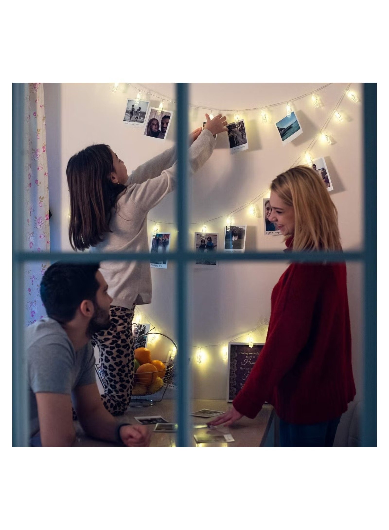 90213950r13-1 سلسلة مصابيح LED مع 10مشابك للتعليق الصور - الصورة 1