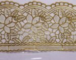 ⁦Kuber Induatries™ مفرش طاولة وسط شفاف 4 مقاعد 40*60 بوصة (دانتيل ذهبي)⁩ - الصورة ⁦4⁩