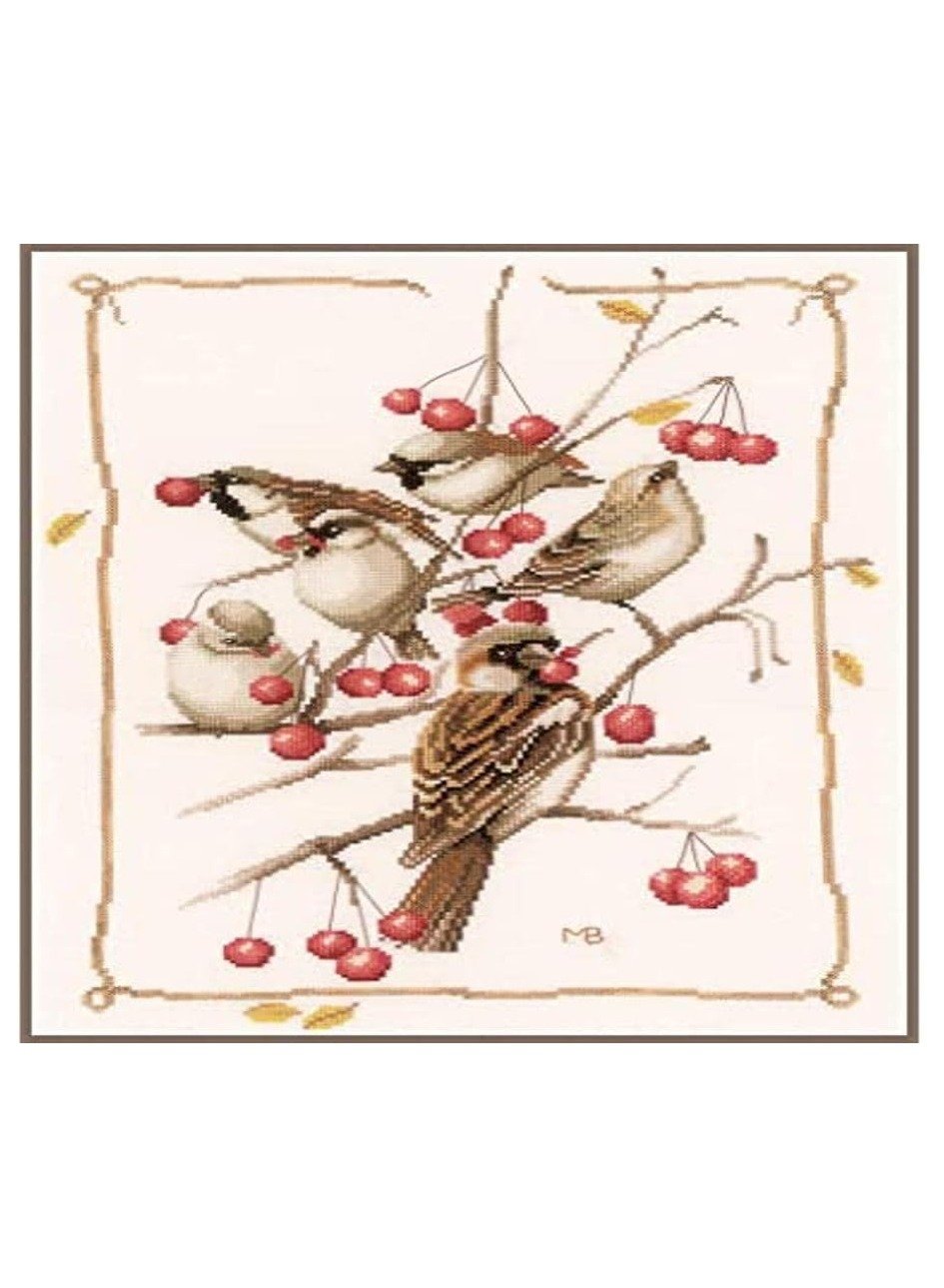 B01M2YDZI4R52-2 عصافير لانارت وشجيرة الكشمش (نسيج متساوي)، NA، 31 × 40 سم - الصورة 1