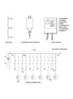 ⁦شريط اضاءة مكون من 138 مصباح LED للتعليق بديكورات مزخرفة على شكل الهلال والنجوم (لون ابيض دافئ، 138.5 متر)⁩ - الصورة ⁦6⁩