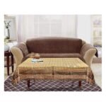 غطاء طاولة مركزي من Kuber Industries بتصميم مربعات  PVC مقاعد4|مقاوم للماء/الزيت|مقاس 150 × 100 × 1 سم (بني) -