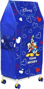 ⁦صندوق ألعاب قابل للطي بلاستيكي متعدد الأغراض بطباعة ميكي من Kuber Industries مطبوع عليه Disney Team Mickey صندوق ألعاب/خزانة ملابس أطفال ألميرا للأطفال مع 4 أرفف (أزرق ملكي)⁩ - الصورة ⁦3⁩
