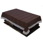 مفرش طاولة مركزية بتصميم خشبي من بلاستيك PVC من كوبر انداستريز، مقاس 60 انش×40 انش، لون (بني غامق)