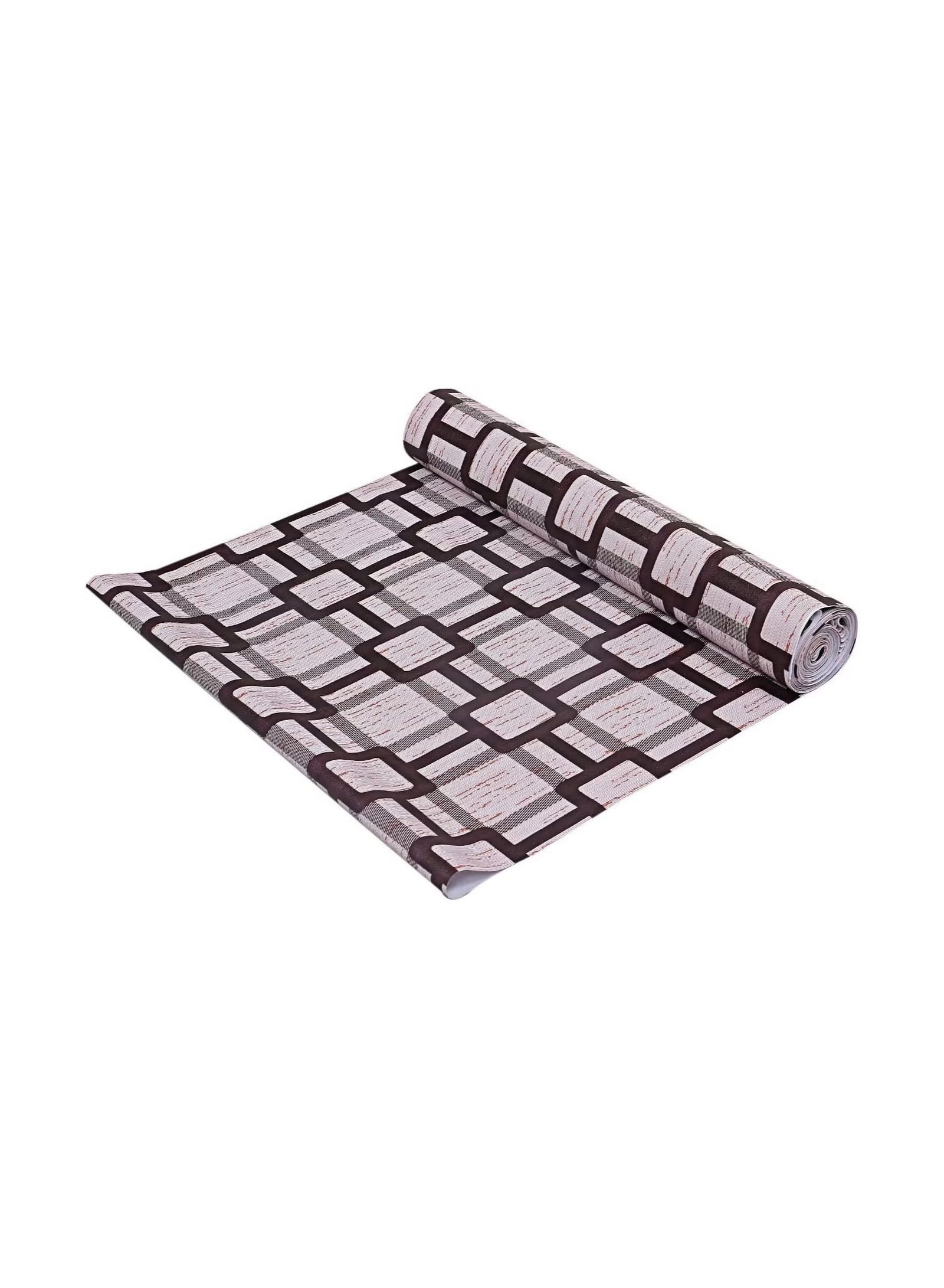 B08H1LTJMWr23-1 مفارش للرفوف بتصميم مربعات من بلاستيك PVC للخزانة وادراج المطبخ ووحدات التخزين من كوبر اندستريز 5 متر (بني) - الصورة 1