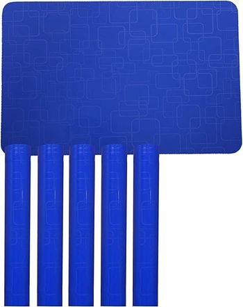 B08H1NXMJ9F1-1 طقم مفرش طاولة طعام من كوبر انداستريز بتصميم مربعات من بلاستيك PVC مكون من 6 قطع (لون ازرق)، مقاس 43×28 سم - الصورة 1