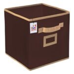 صندوق تخزين صغير الحجم مصنوع من القماش غير المنسوج قابل للطي لتخزين الالعاب، الكتب، الاحذية من فان هومز، (لون بني)