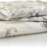 طقم ملاءة سرير سوبريم مزدوج مكون من 3 قطع، مقاس 260×240 سم من ايوا - رمادي، قطن، بتصميم الزهور، من ايوا سوبريم
