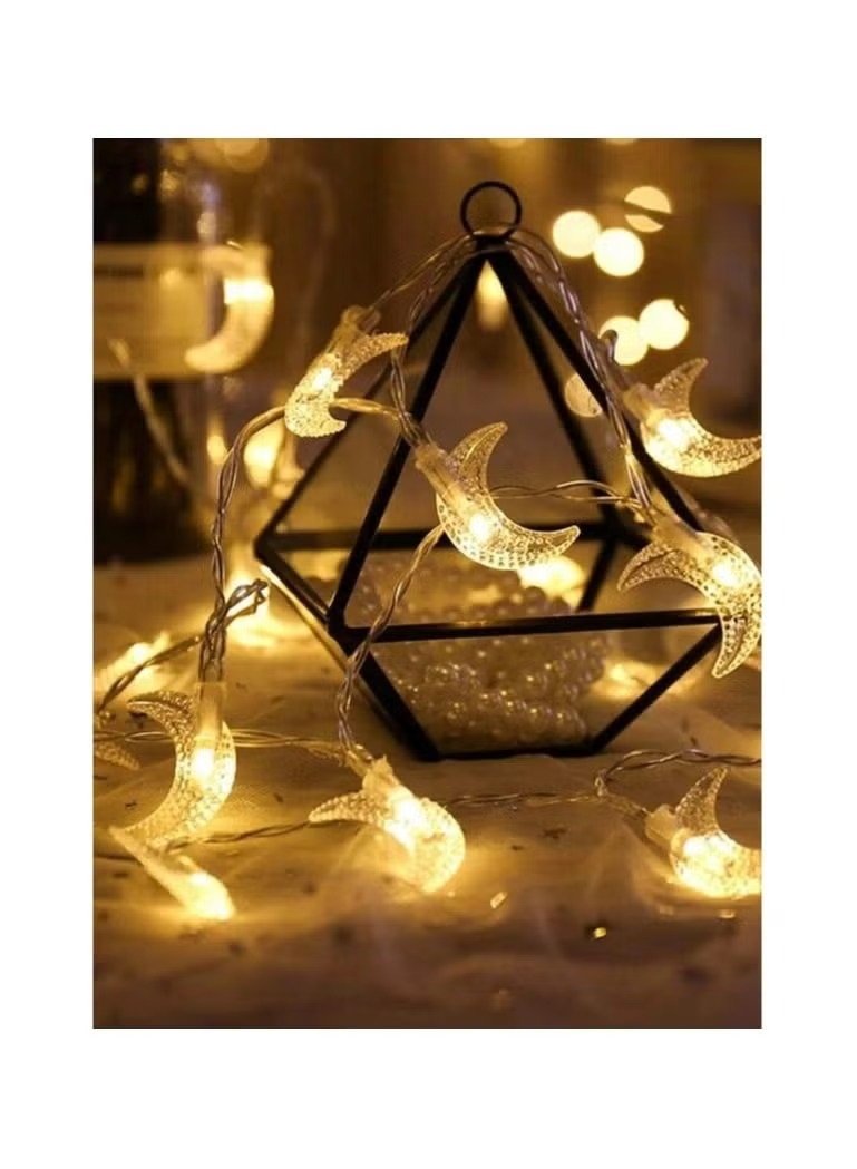 B200403005082R13-1 سلسلة ضوء لرمضان بلمبة على شكل القمر - 20 قطعة - الصورة 1
