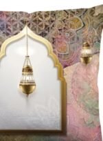 ⁦وسادة ديكور مصنوعة من القطن 100٪ بحشوة من المايكروفايبر بمقاس 45×45 سم لديكور غرفتي النوم والمعيشة، لون رايدا فيستيف ريدا Standard Size⁩ - الصورة ⁦2⁩