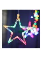 ⁦مجموعة أضواء للزينة من 9 خيوط بإضاءة LED بتصميم نجوم متعدد الألوان 3متر⁩ - الصورة ⁦2⁩